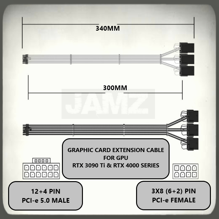 Akasa Cavo Alimentazione 12VHPWR 90° 30cm – 12+4 Pin Maschio-Femmina, 16 AWG, 600W, Per RTX 4090/4080/4070Ti/3090Ti