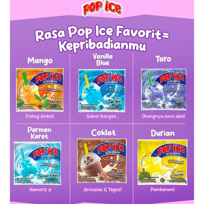 Jual POP ICE RENCENG ISI 10 ES BLANDER ANEKA RASA | Shopee Indonesia
