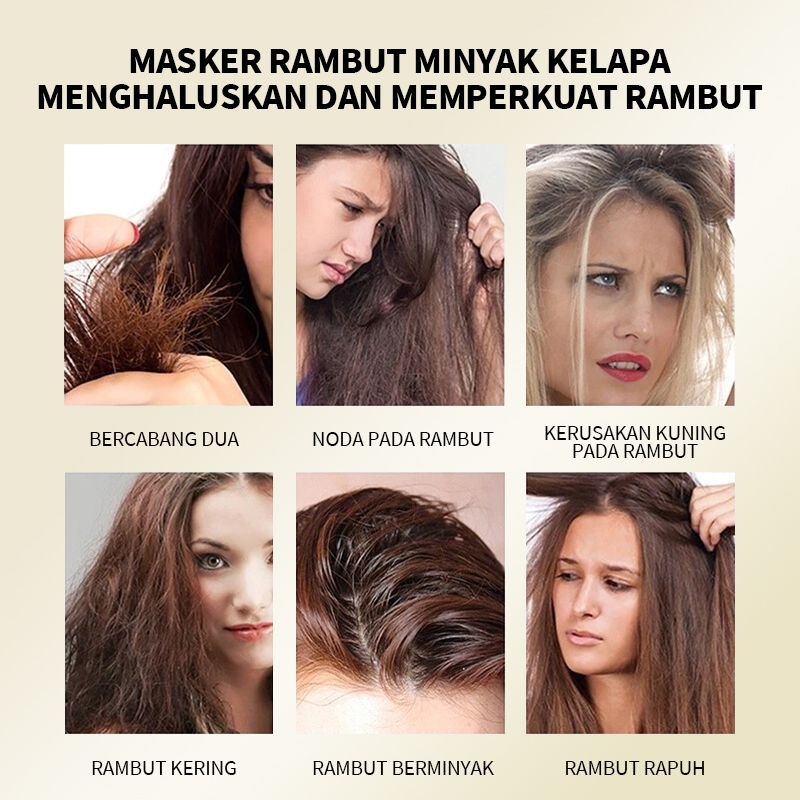 Jual Zwolimia Masker rambut Keratin Hair Mask Masker Rambut Kaviar Krim ...