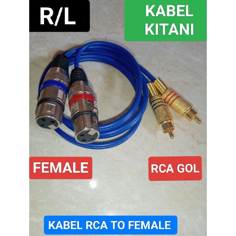 Jual KABEL JEK RCA TO FEMALE STEREO KABEL KITANI. | Shopee Indonesia