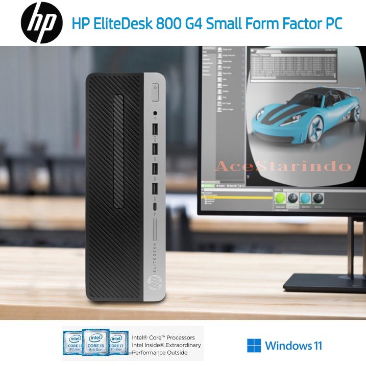 PC HP EliteDesk 800 G3 G4 SFF Core i3 / i5 / i7 Slim Enterprise Class PC with USB type C