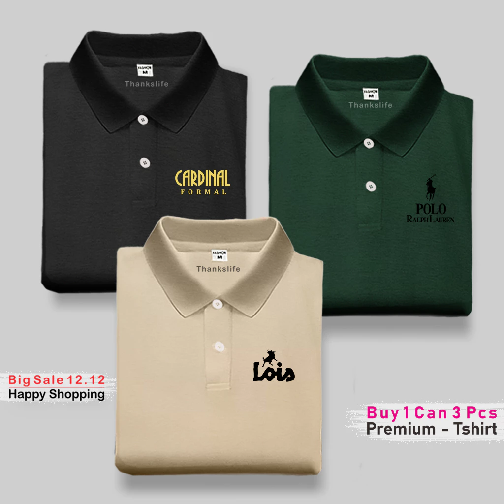 Paket hemat 3 pcs kaos polo pria harga 100 ribuan