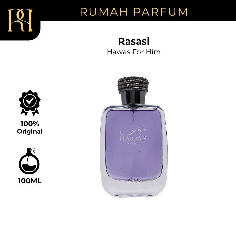 Parfum Pria Rasasi Hawas For Him (100 mL) Perfume Cowok Tahan Lama dan Wangi
