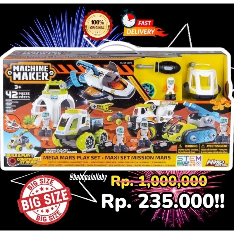 Jual [BIG SIZE! ] NIKKO MACHINE MAKER MEGA MARS PLAY SET ORIGINAL TOYS ...