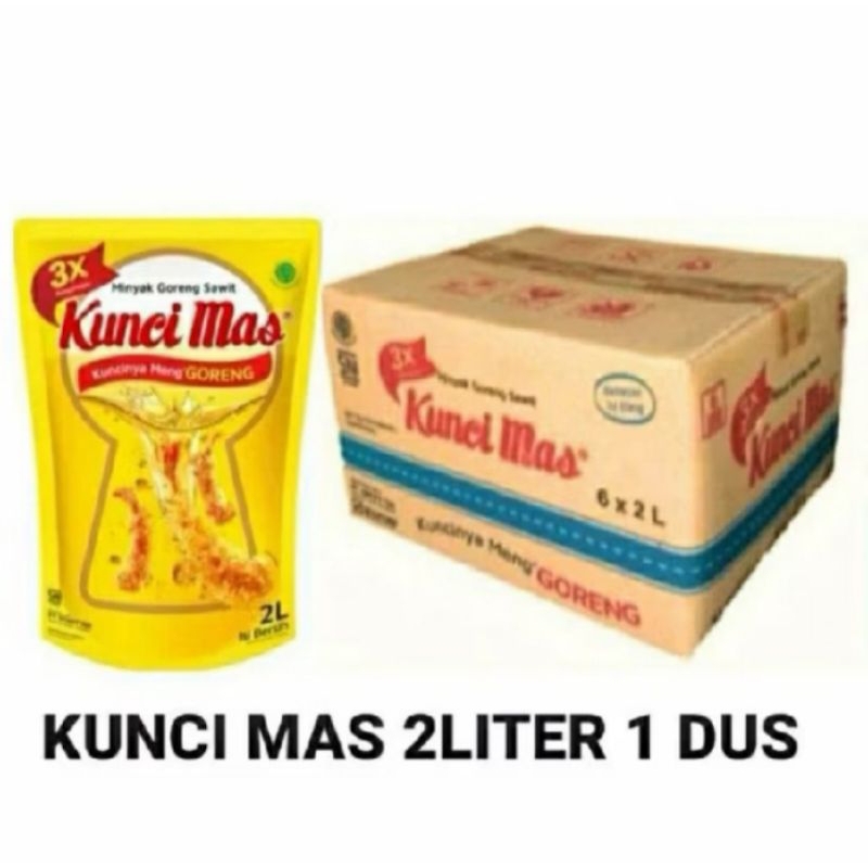 Jual Minyak Goreng Kunci Mas 2 liter 1 dus (isi 6) | Shopee Indonesia