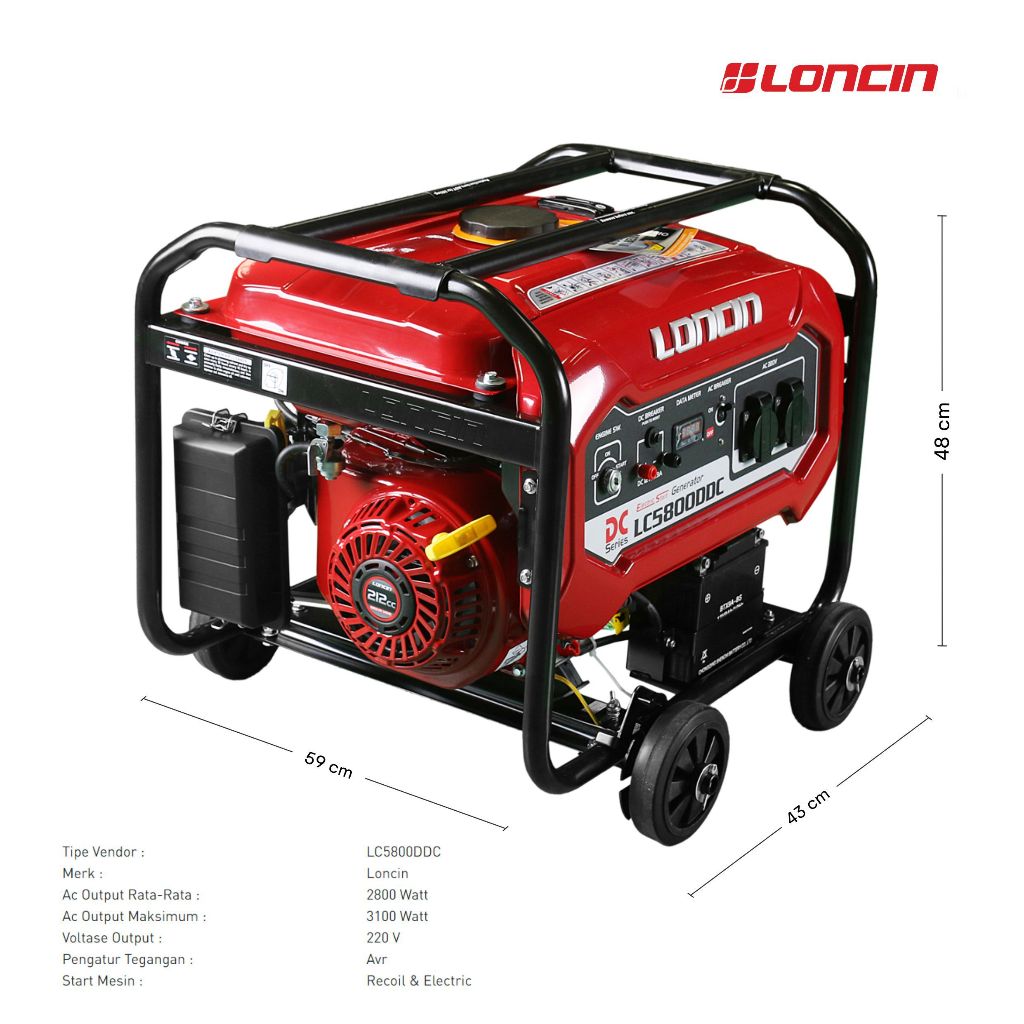 Jual Loncin - Mesin Genset Generator Listrik Lc 5800 Ddc Lc5800Ddc 3100 ...