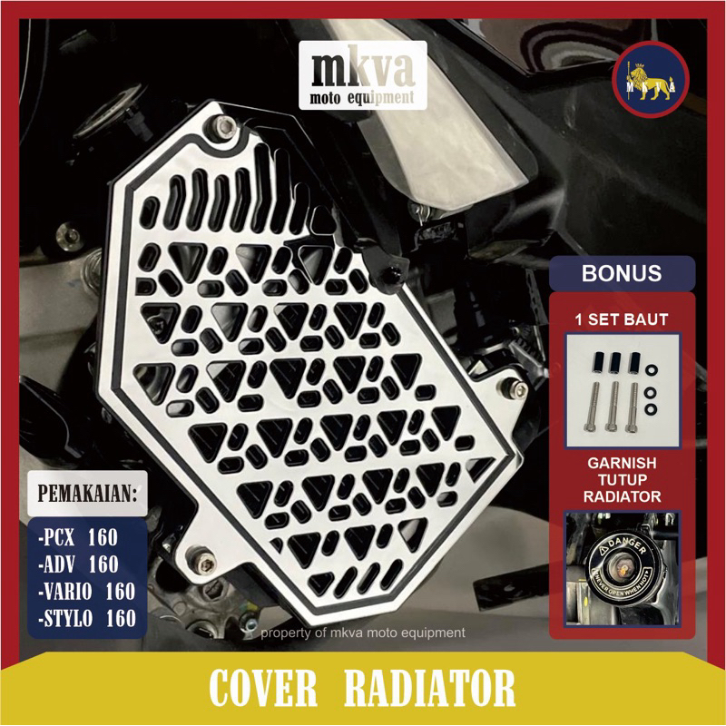 Jual COVER RADIATOR PCX/ADV/VARIO/STYLO 160 MKVA MOTO EQUIPMENT HONDA ...