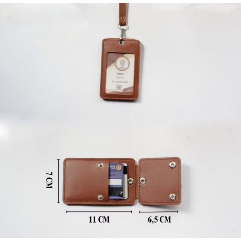 Jual [LARISSS] ID CARD KULIT KANCING PENUTUP KARTU / ID CARD HOLDER ...