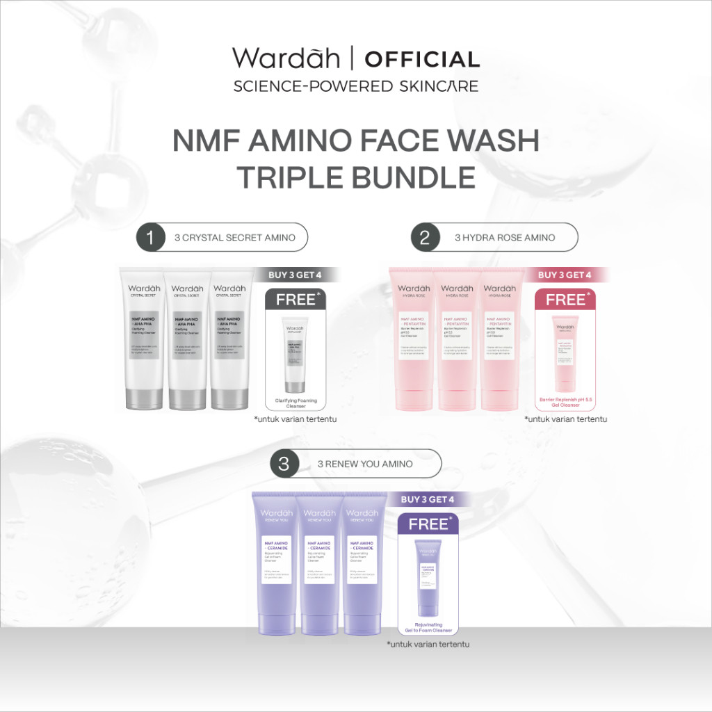 [BUY 3 GET 4] Wardah Special NMF Amino Facial Wash Series 100 ml (Sabun Cuci Muka Gentle Acid Mantle Expert)