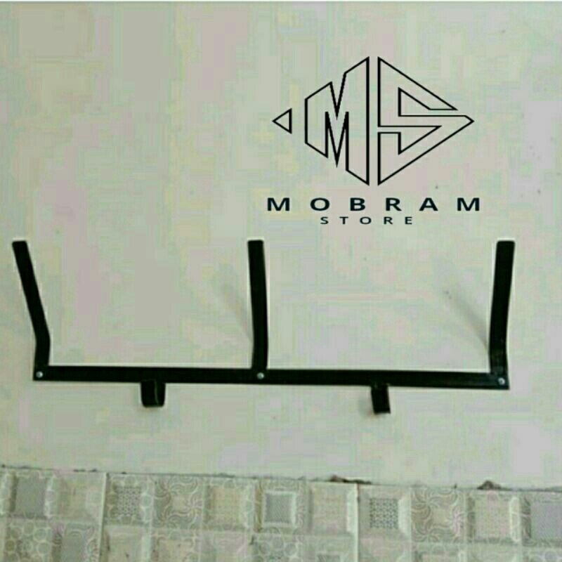 Jual RAK GANTUNGAN HELM MINIMALIS / RAK HELM DAN JAKET PLAT STRIP 3 ...