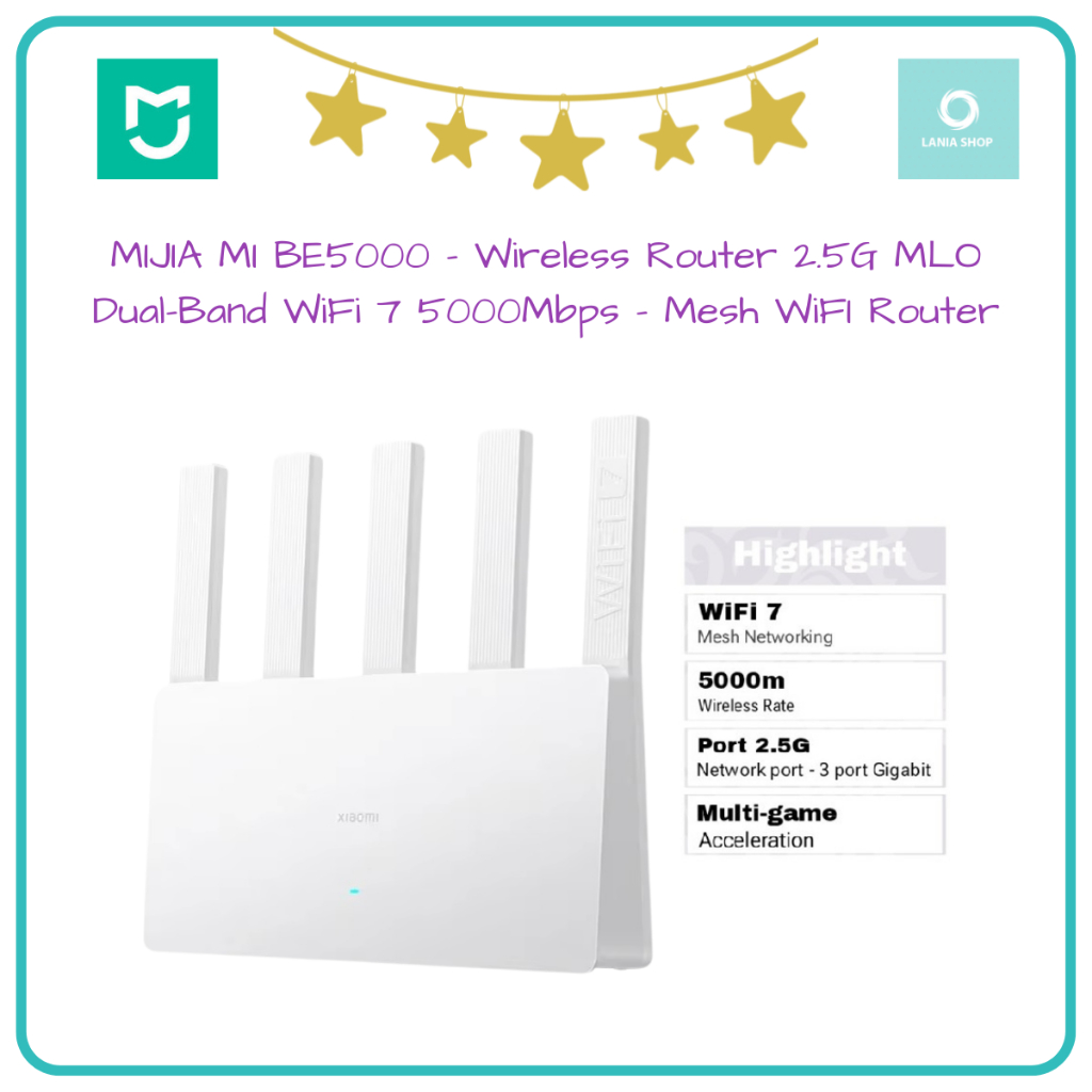 Jual MIJIA MI BE5000 - Wireless Router 2.5G MLO Dual-Band WiFi 7 ...