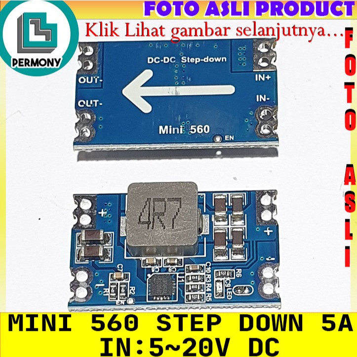 Jual Mini560 Stepdown 5A step down 3.3V 5V 12V mini 560 High Efficiency ...