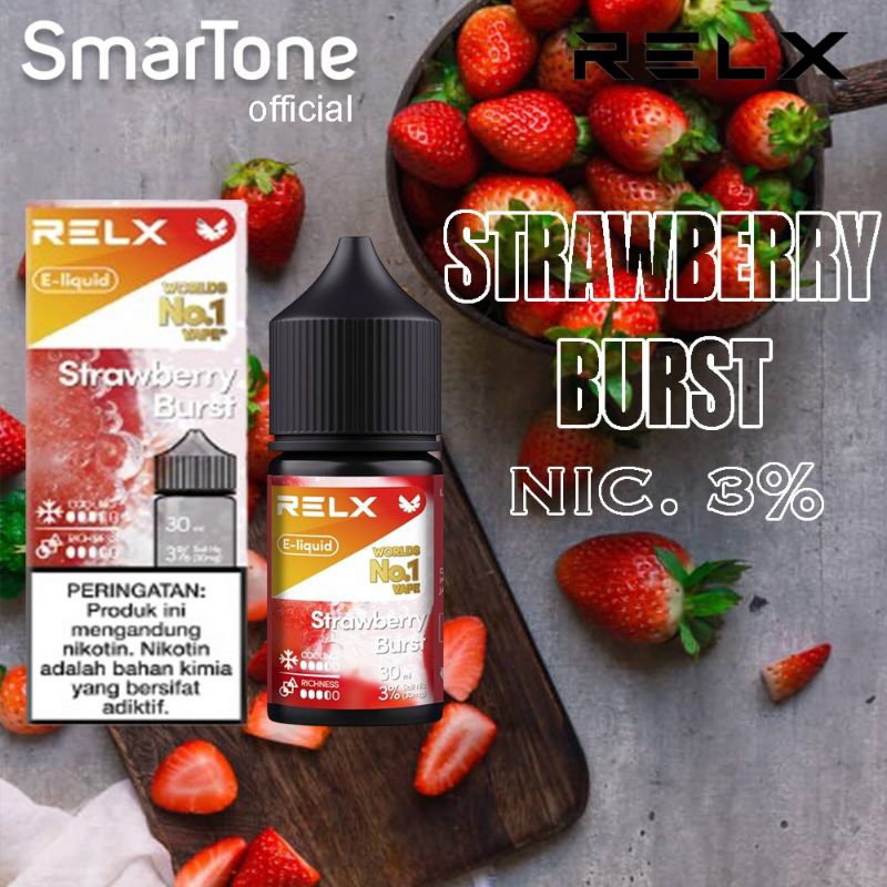 Jual RELX LIQUID STRAWBERRY BURST/ STRAWBERRY 30ML 30MG SALTNIC SERIES ...