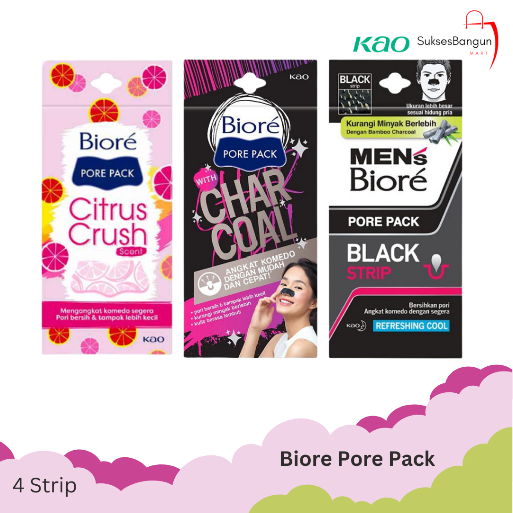 Jual Biore Pore Pack Black, Cherry Blossom, Men's Biore Pore Pack Black ...