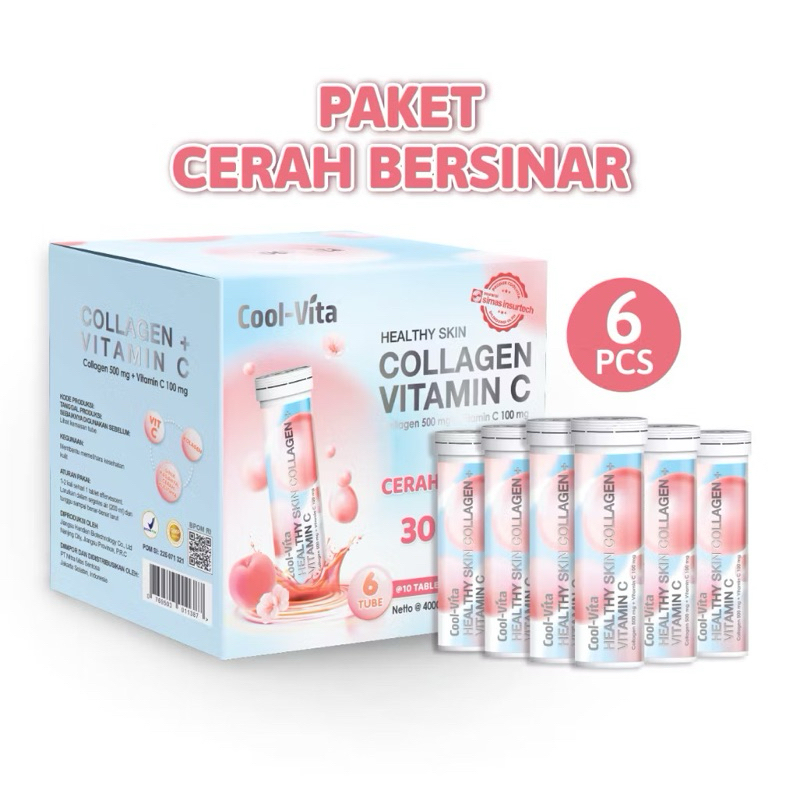 Jual 6 Botol Exclusive Packaging Coolvita Collagen Effervescent ...