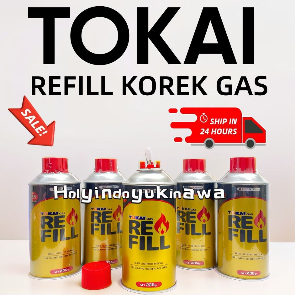 Jual Refill Isi Ulang Korek Api Gas Tabung Tokai 235GR ORI / Butane Gas ...