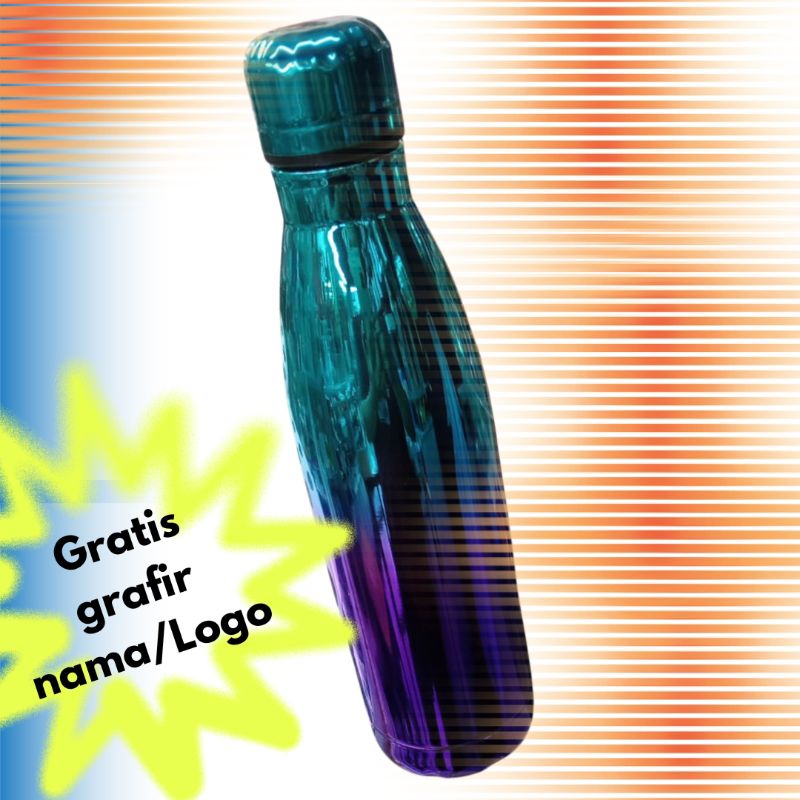Jual bowling tumbler rainbow botol minum mewah exclusive gratis grafir ...