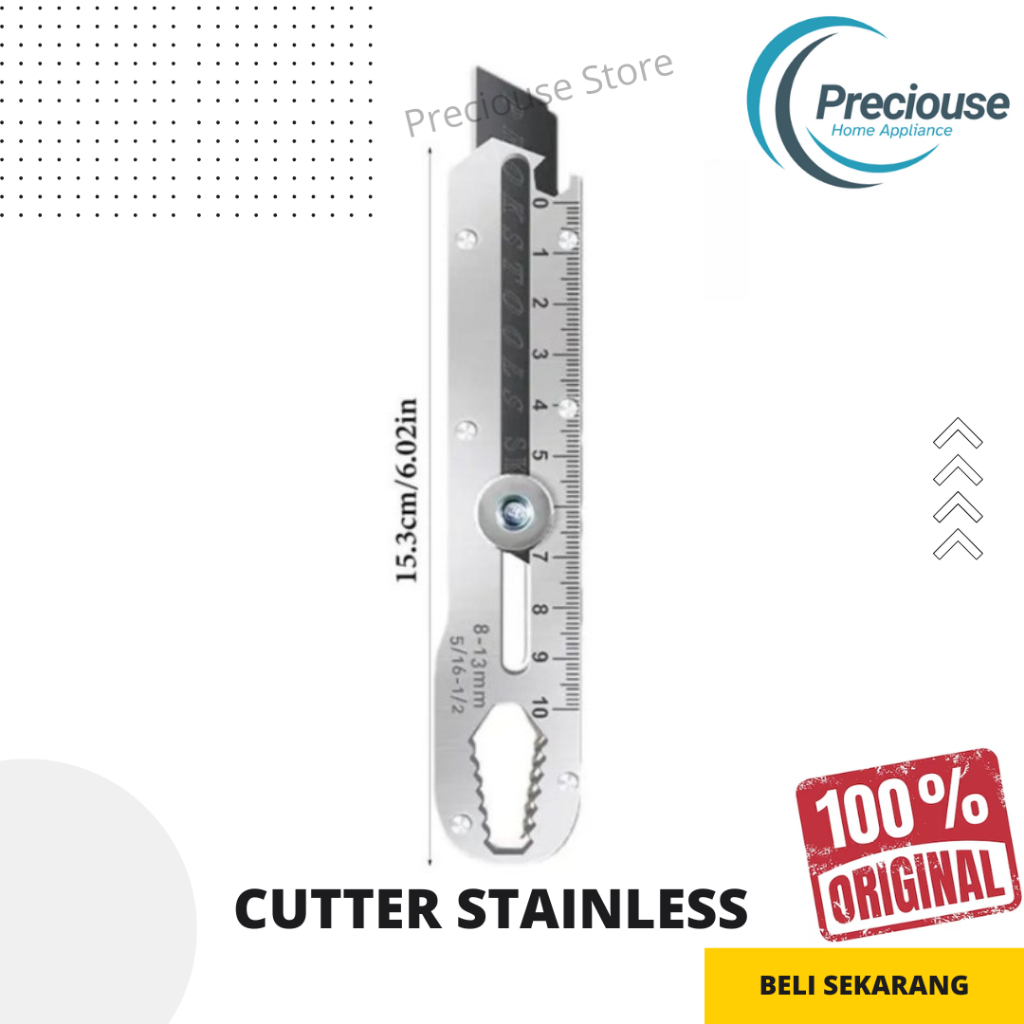 Jual CUTTER STAINLESS PREMIUM WITH CM | Shopee Indonesia