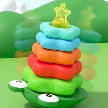 Jual Kaison Kingdom - Montessori Kids Toodler Jenga Frog Stacking Games ...