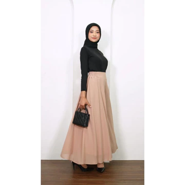 Celana Kulot Panjang Payung Lebar Wanita Muslimah Polos Palazzo Sifon Chiffon Ceruty Pants
