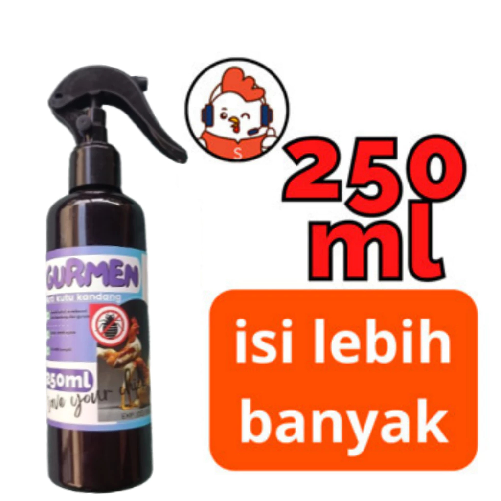 Jual GURMEN AYAM SPRAY 250ml Obat SEMPROT Membasmi Gurem kandang Ayam ...