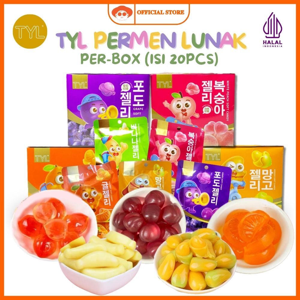 Jual TYL Permen Lunak Kupas (Per-Box) isi 20pcs x 20gr Rasa Buah Grape ...