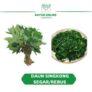 Sayur Daun Singkong Segar & Daun Singkong Rebus