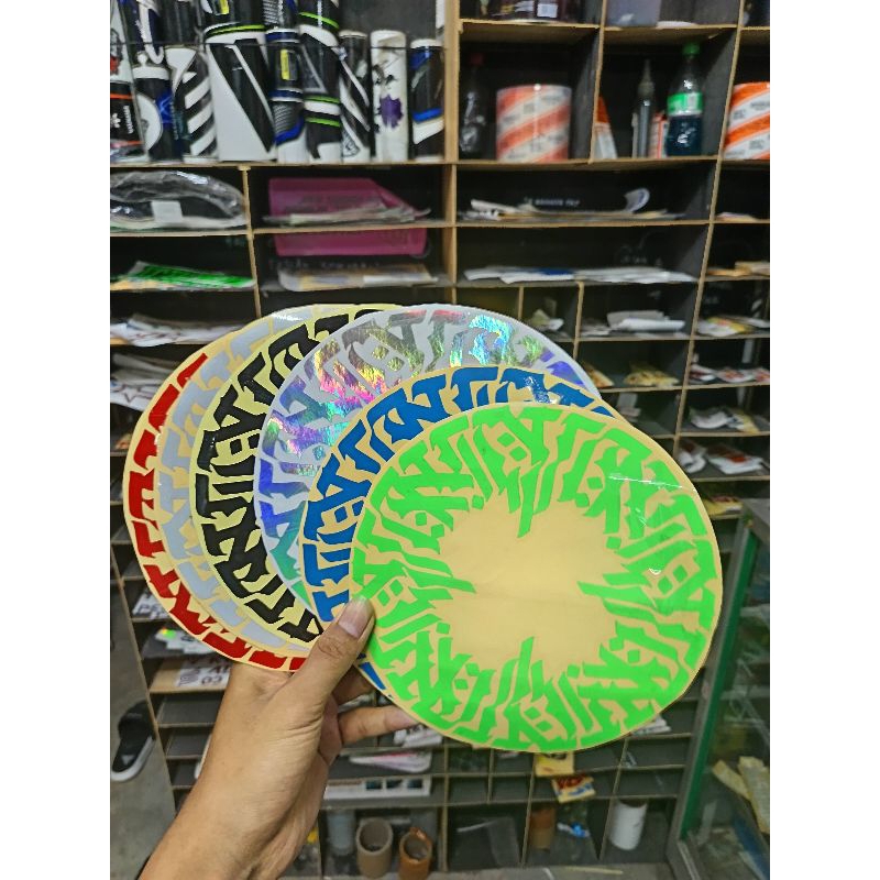 Jual stiker cutting kaligrafi bulat motor mobil ukuran 20cm bahan ...