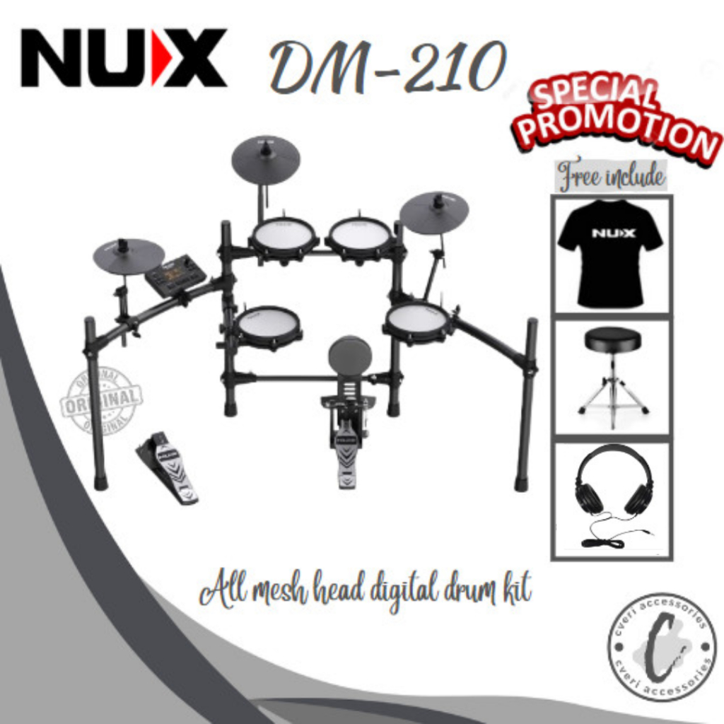 Jual NUX DM210 All Mesh Head Digital Drum Elektrik DM-210 Promo Spesial ...