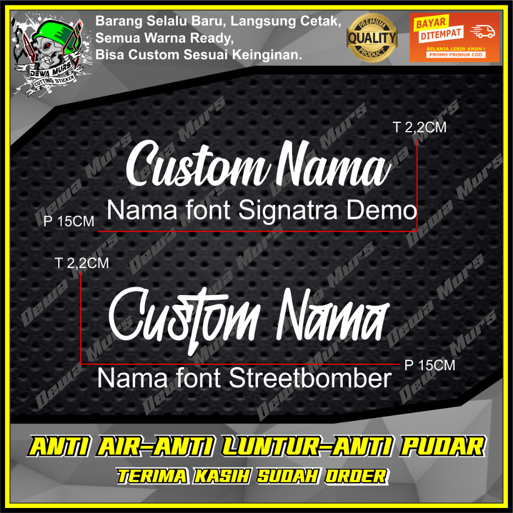 Jual Cutting Sticker CUSTOM NAMA | Shopee Indonesia