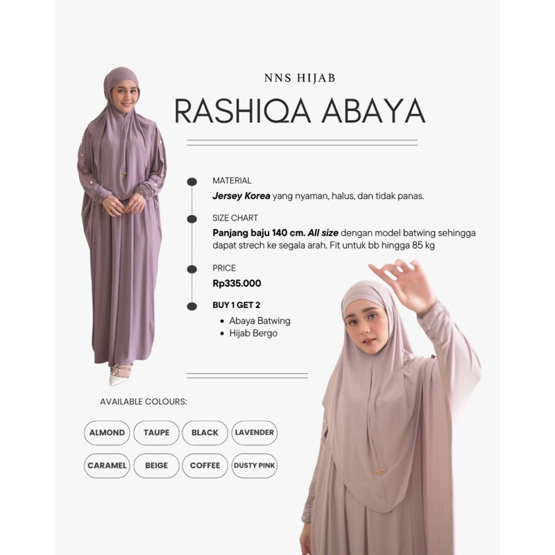 Jual RASHIQA ABAYA BY NNS HIJAB | abaya set bergo jersey korea premium ...