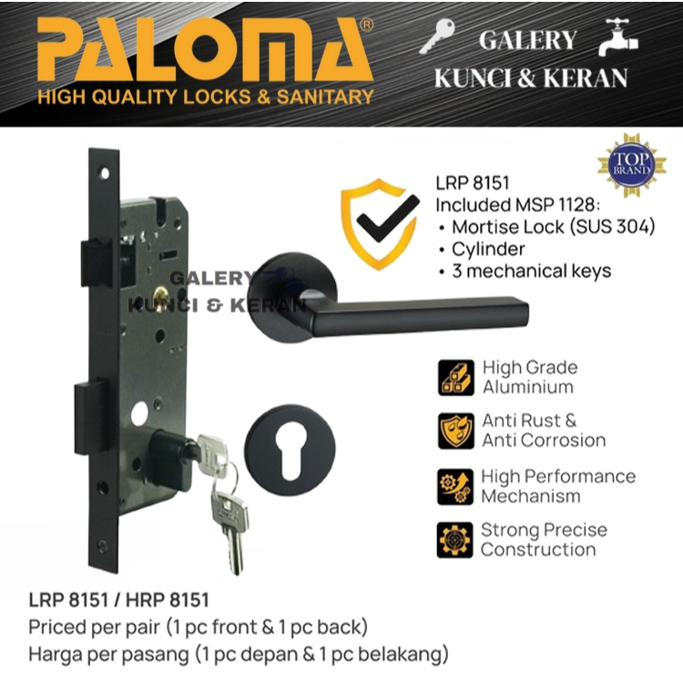 Jual PALOMA Gagang Pintu Door Handle Roses Set Material Aluminium Matte ...