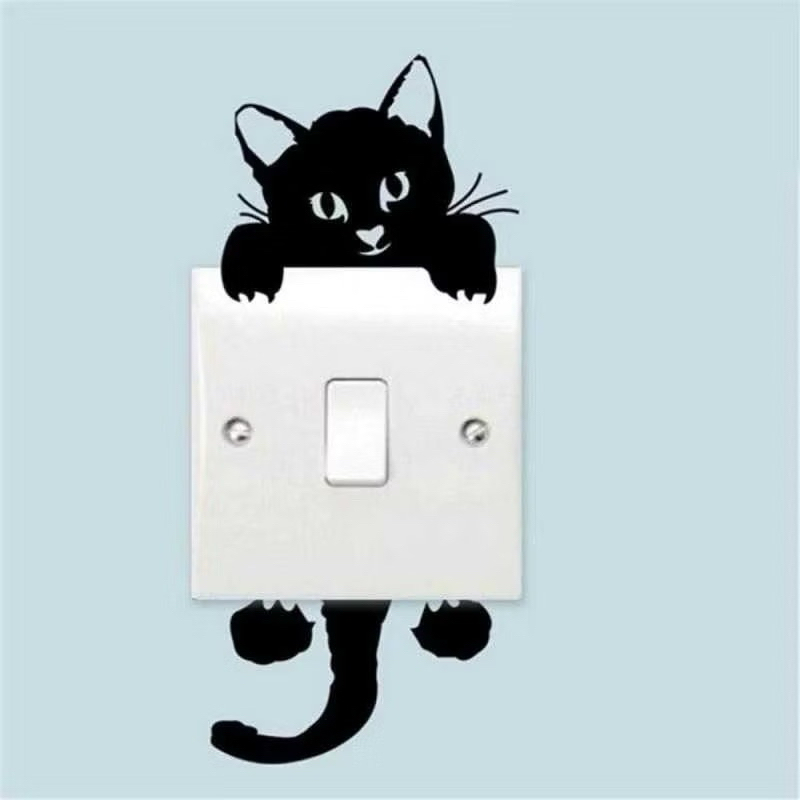 Jual Sticker Wallpaper Kucing Hitam Saklar Lampu Dinding Dekorasi ...