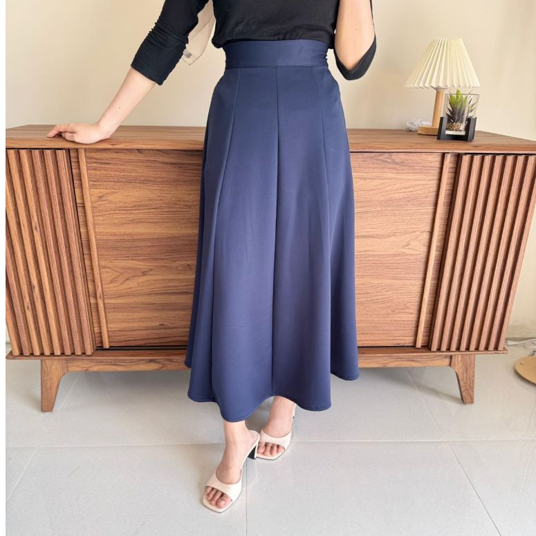 Haruka Skirt - Korean Loose Maxi Skirt Rok Wanita Anti Kusut foto 4