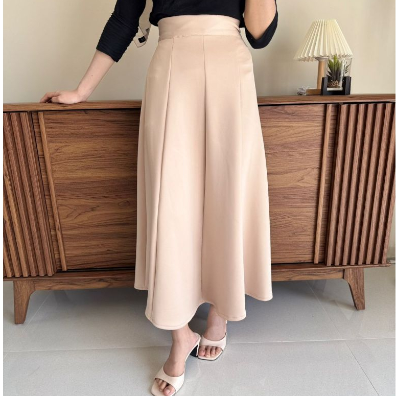 Haruka Skirt - Korean Loose Maxi Skirt Rok Wanita Anti Kusut foto 6
