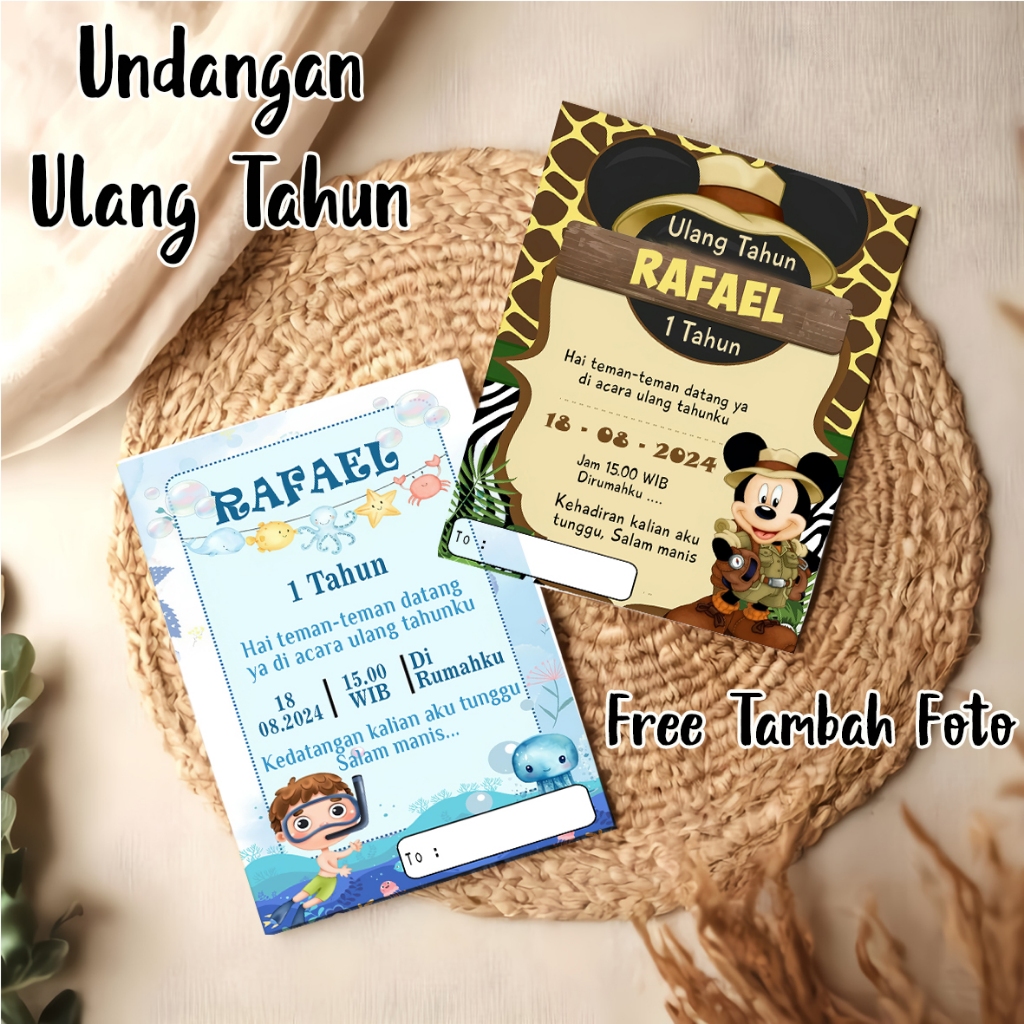 Jual Undangan Ulang Tahun - Birthday Invitation - kartu ultah anak laki ...