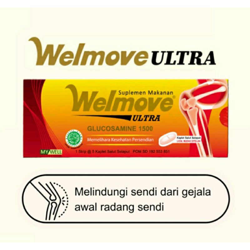 Jual WelMove Ultra 1 strip isi 5 Kaplet Vitamin Kesehatan Sendi Kaku ...