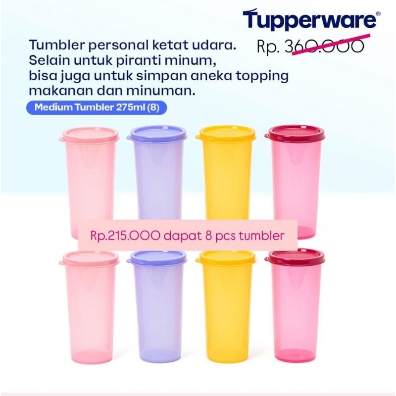 Jual Medium Tumbler Tupperware original new harga satuan | Shopee Indonesia