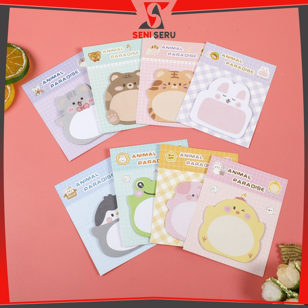 Jual Tempelan Kertas Sticky Notes Motif Animal Lucu Isi 20 Lembar ...
