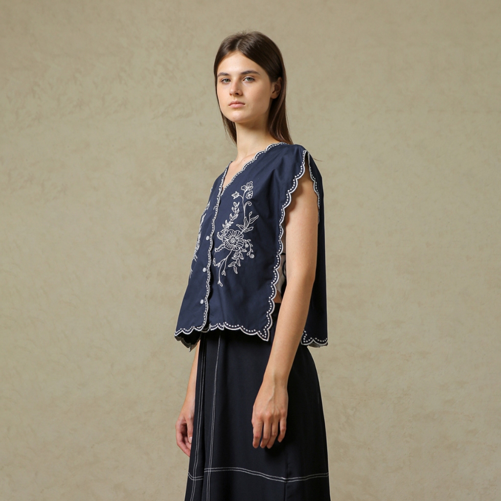 Jual COTTONINK Studio - Outerwear Vest Wanita Navy Araceli #BestSelling ...