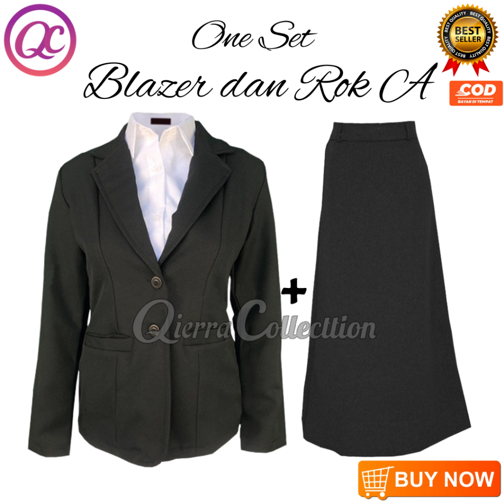 Jual One Set Setelan Jas Blazer Rok Line A Panjang Wanita Stelan Jas ...