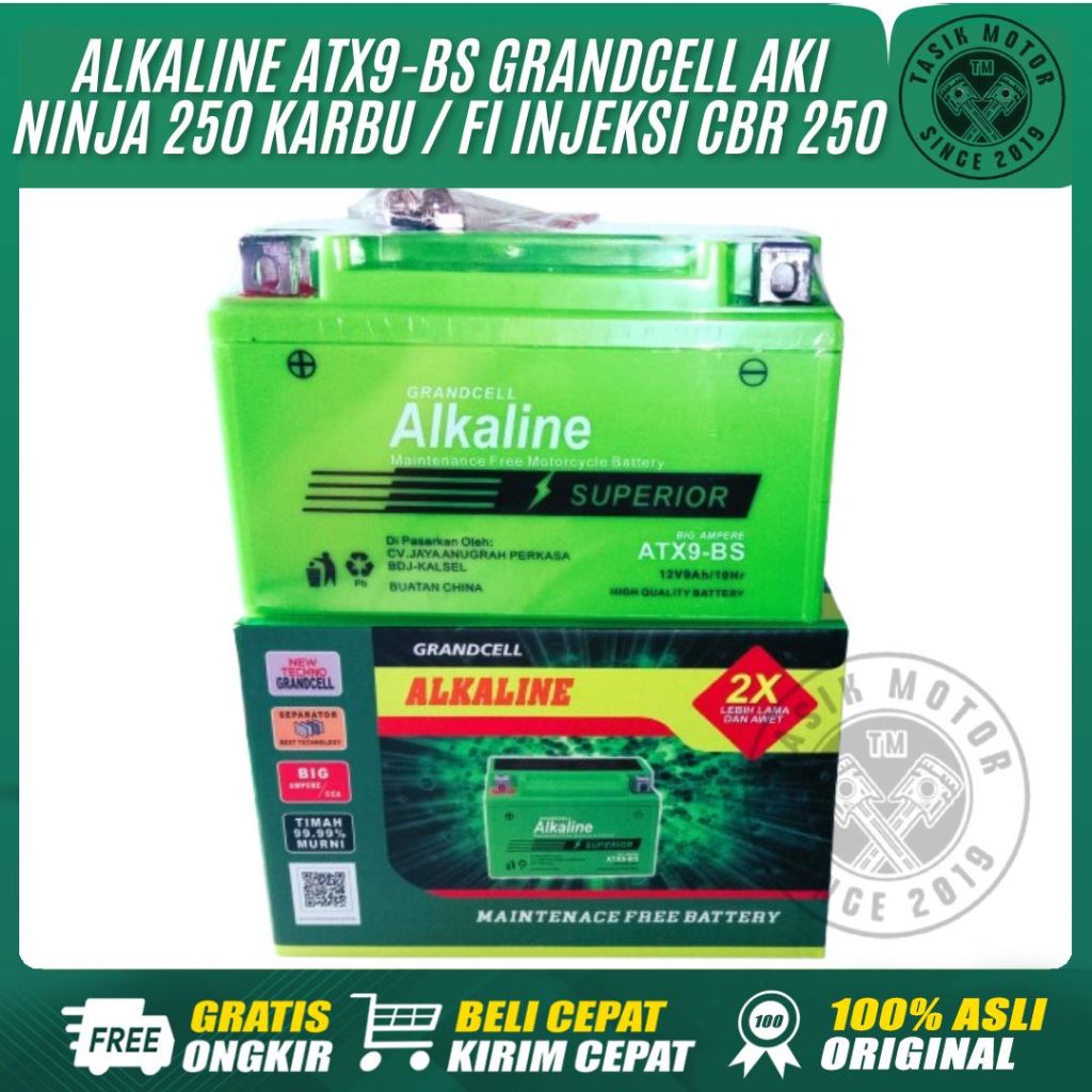 Jual Aki Kering Ninja ATX9-BS 12V9Ah/10Hr ALKALINE GRANDCELL Ninja