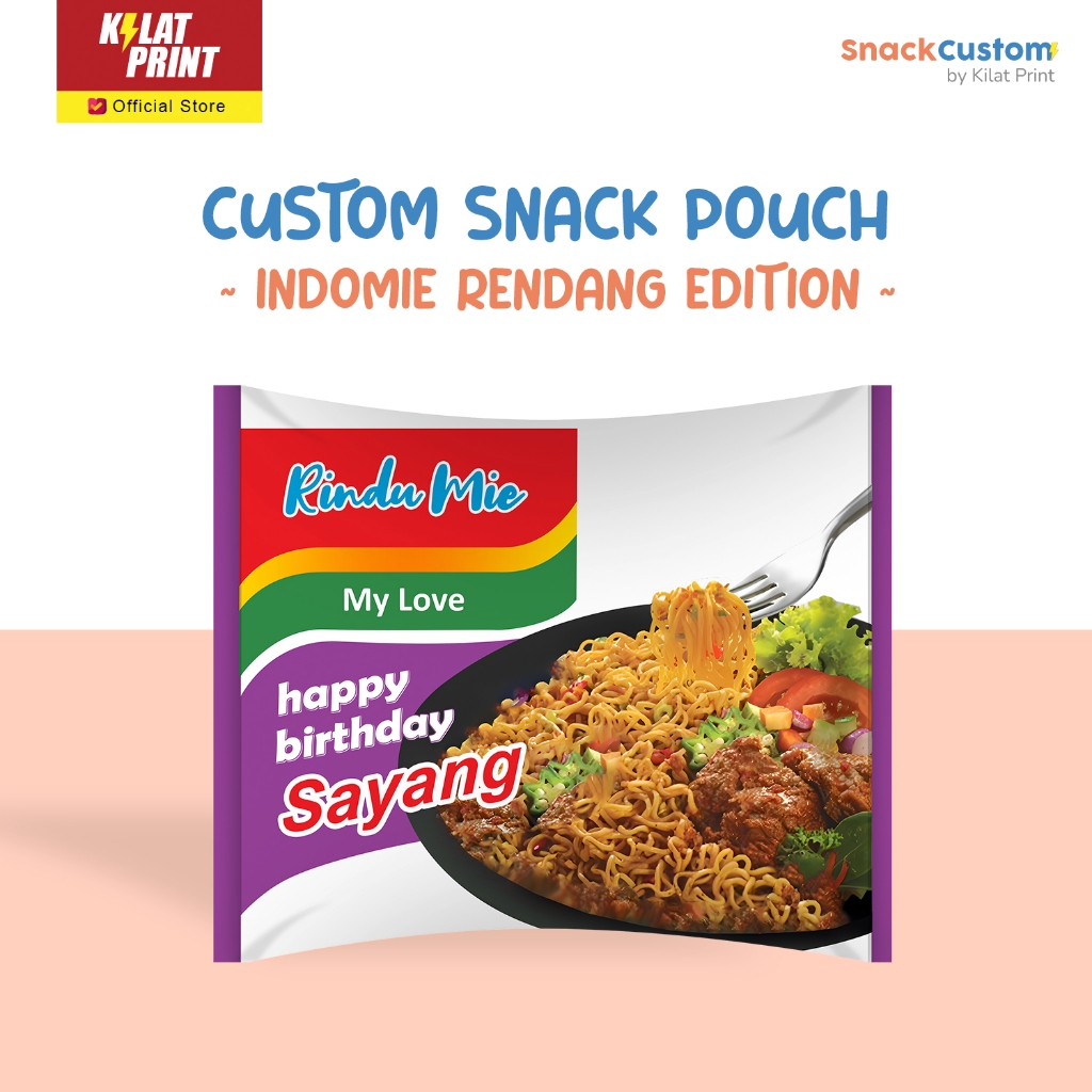 Jual Snack Custom Bungkus Pouch Jumbo Ala Indomie Rendang | Shopee ...