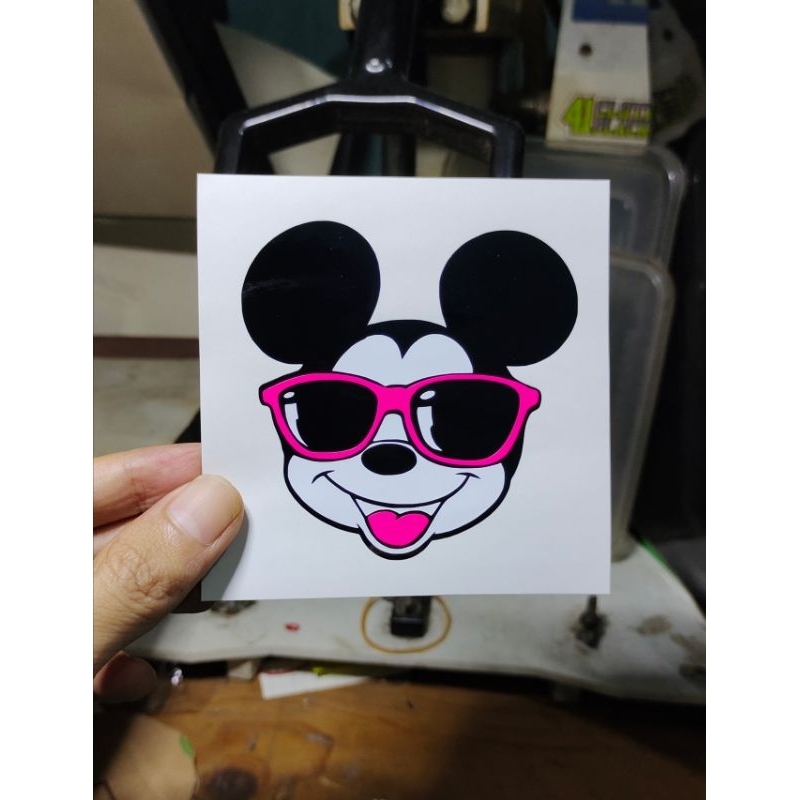 Jual stiker cutting Mickey mouse kaca mata sticker lucu | Shopee Indonesia