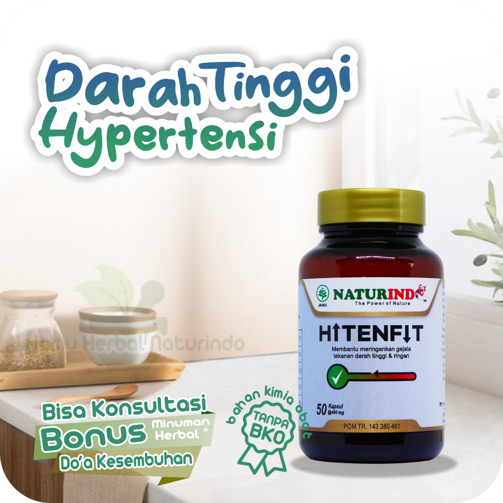 Obat Darah Tinggi Herbal Penurun Tekanan Darah Tinggi Hypertensi Hipertensi Jamu HITENFIT Naturindo