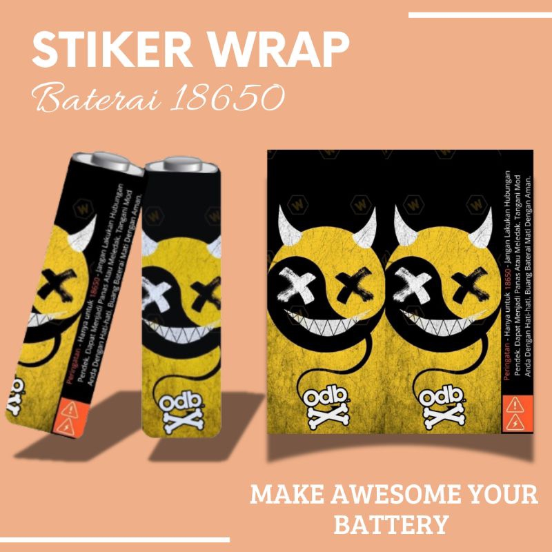 Jual Stiker Wrap Baterai 18650 Full Motif V15 - Untuk Melindungi ...