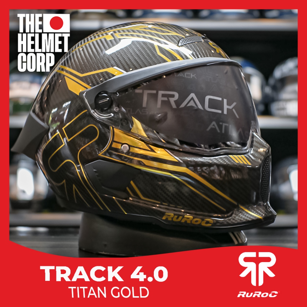 Jual HELM RUROC TRACK 4.0 TITAN GOLD CARBON FULL FACE HELMET CARBON ...