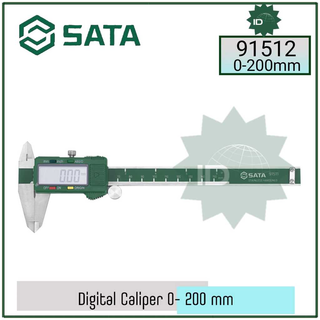 Jual Jangka Sorong 91512 Digital Caliper 0 - 200mm Sata Tools | Shopee ...