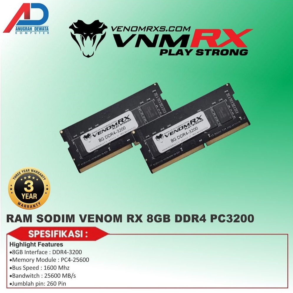 Jual Venomrx Ddr Gb Mhz Ram Laptop Memory Sodimm Shopee Indonesia