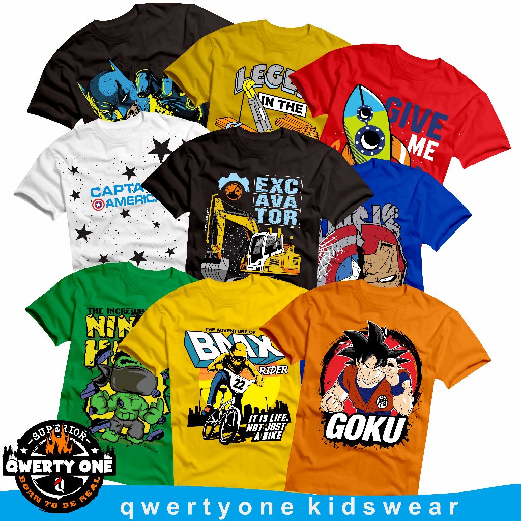 Jual Kaos Anak Distro Karakter Laki-Laki 1-14 Tahun | Shopee Indonesia